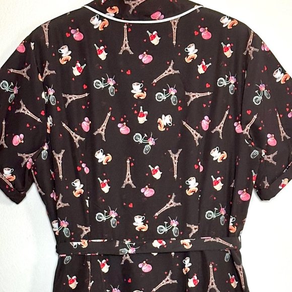 Ooh La La  très adorable Paris print Dress ~ pockets ~ retro vintage - Picture 8 of 9